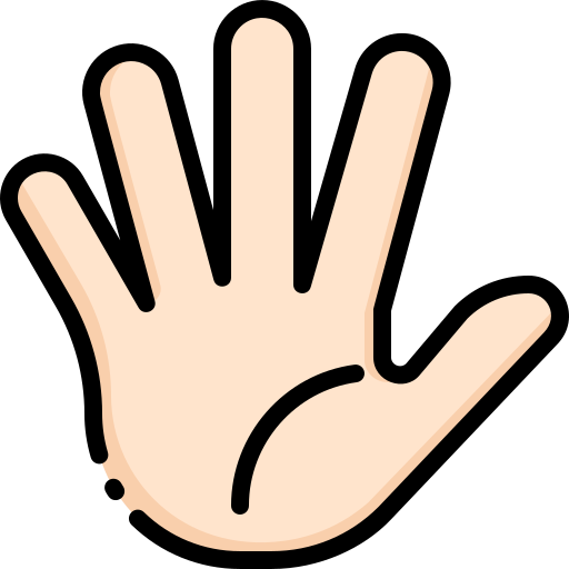 Image of hand showing 5