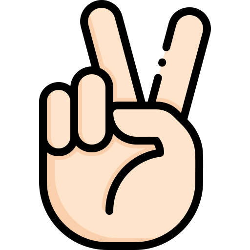 Image of hand showing peace sign